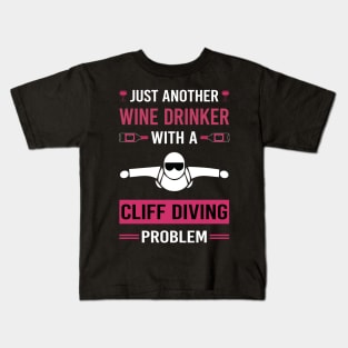 Wine Drinker Cliff Diving Kids T-Shirt